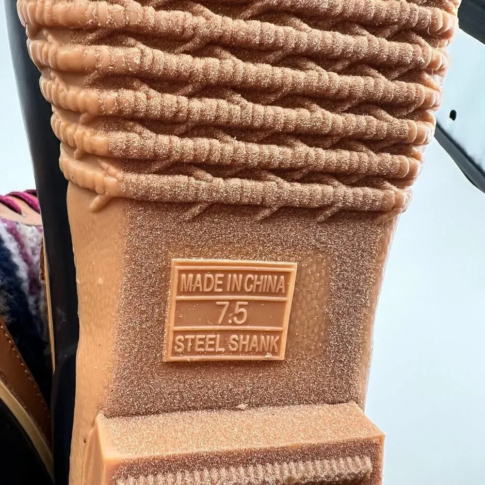 NEW Lands End Insulated Sherpa Fleece faux fur Lined Duck Boots Women's size 7.5